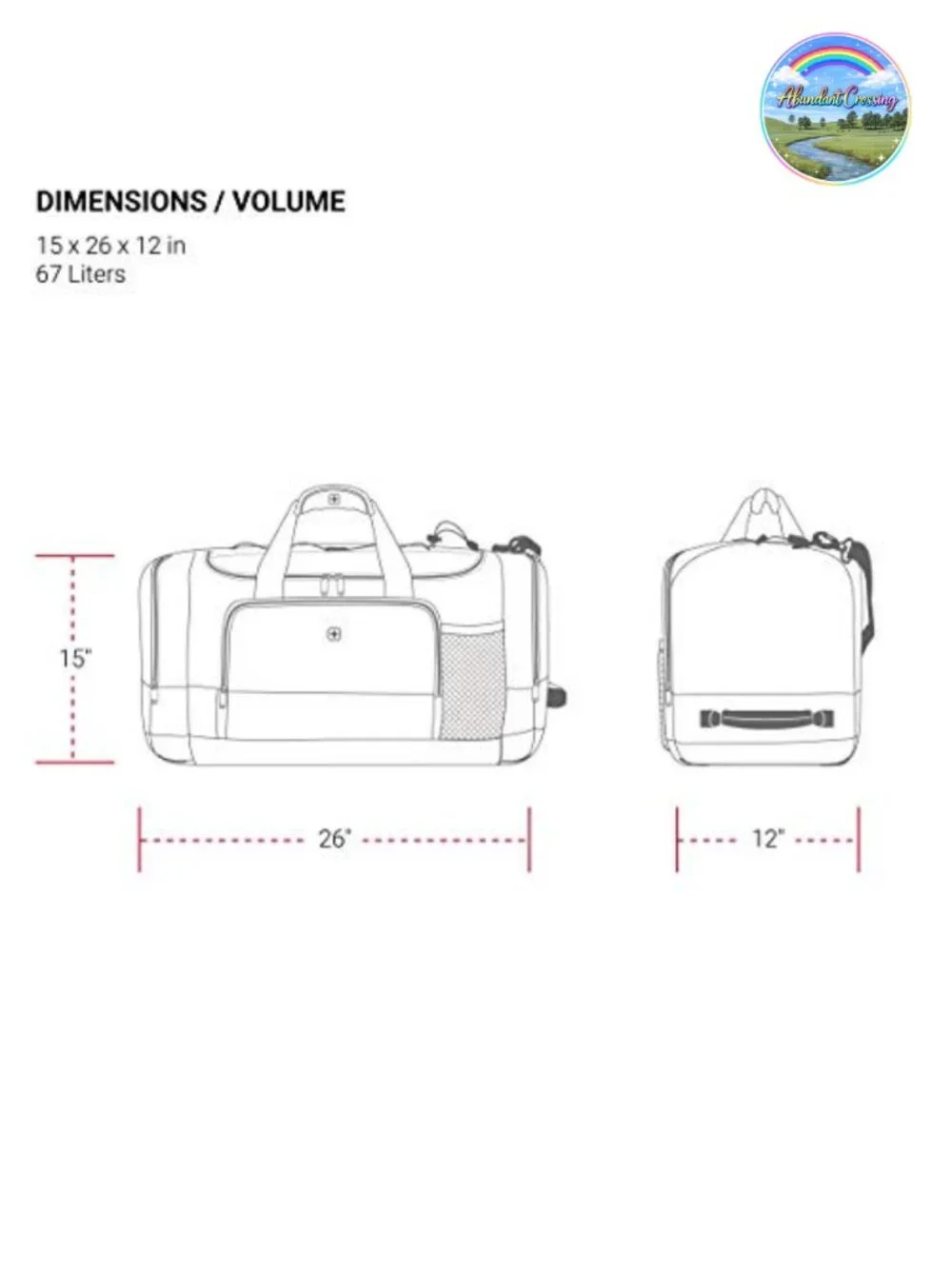 SwissGear Apex Travel Duffle Bag with Bungee-Cord System, Polyester, Water